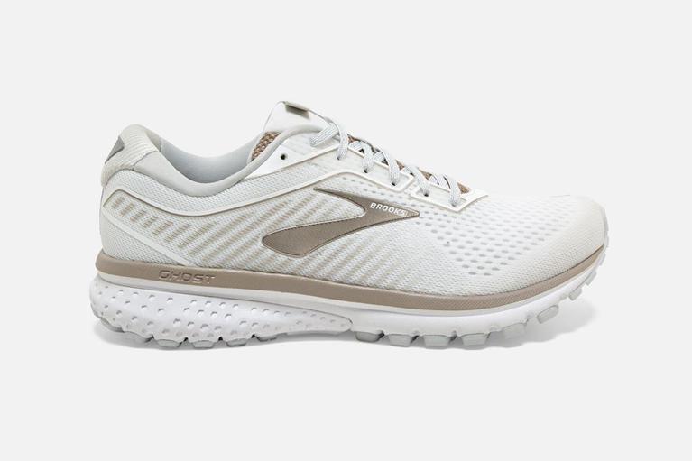 Brooks Womens Ghost 12 Road Running Shoes - White (712943-TBG)